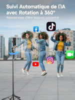 Charger l'image dans la galerie, Trépied automatique avec suivi de mouvement, télécommande et fonction selfie
